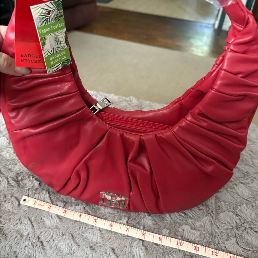 Badgley Mischka Red Hobo Bag